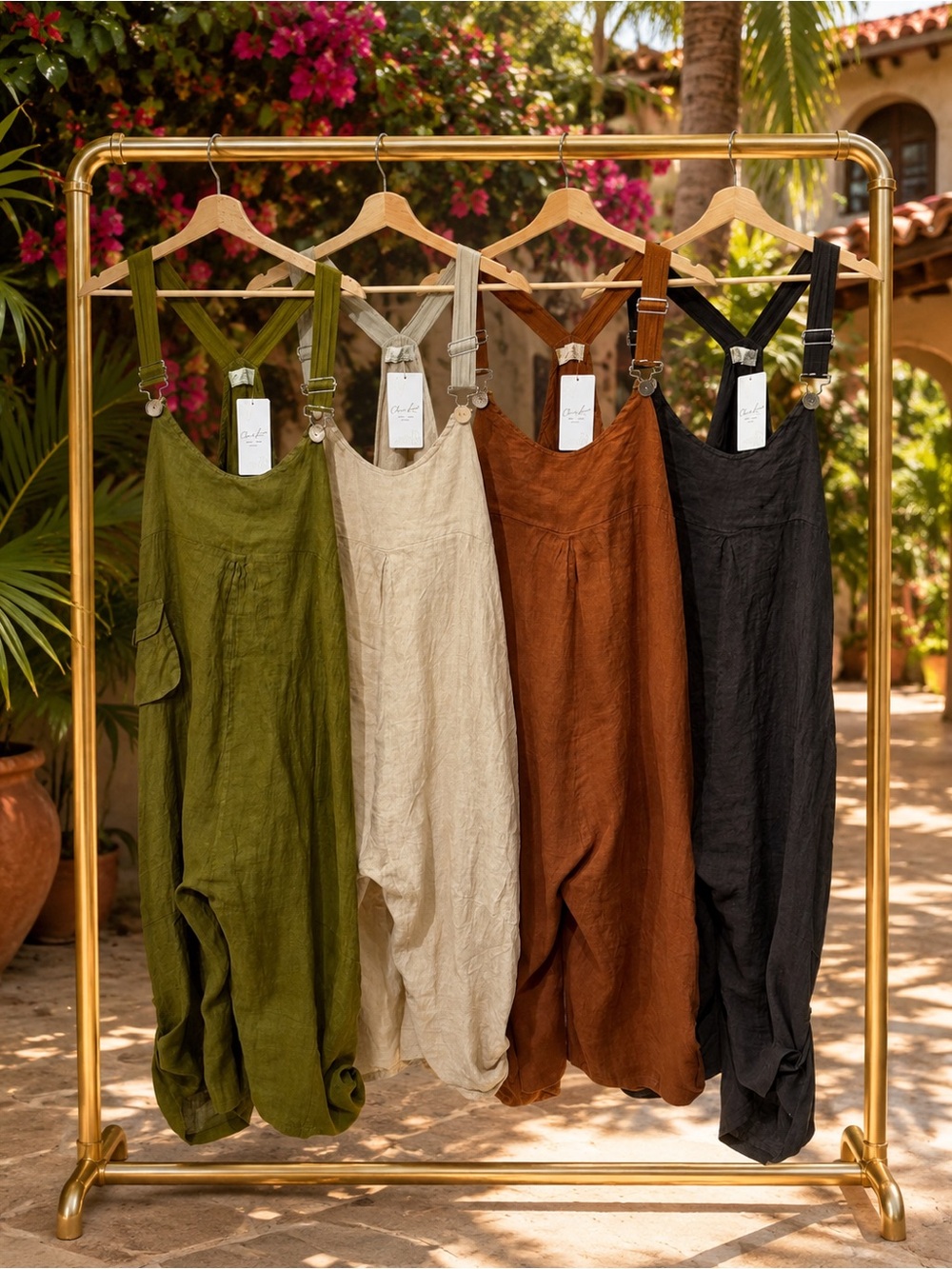 Made in Italy Linen Overalls OS Puro Lino